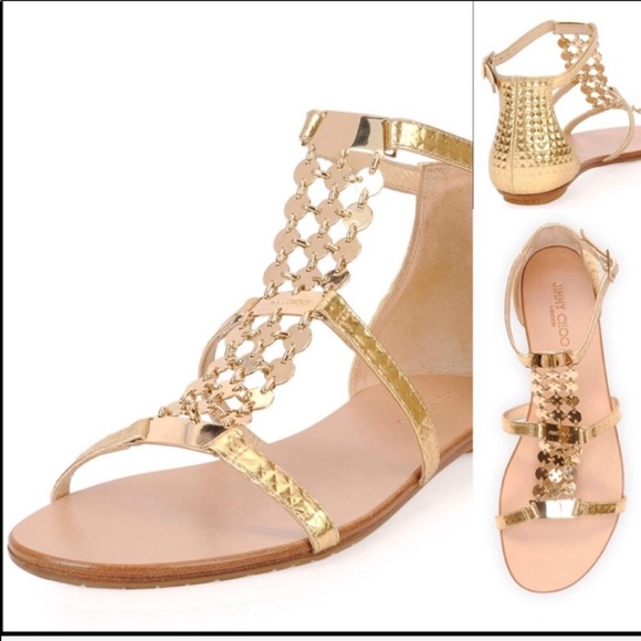 Jimmy Choo Wyatt Metallic Sandal - Picture 1 of 16